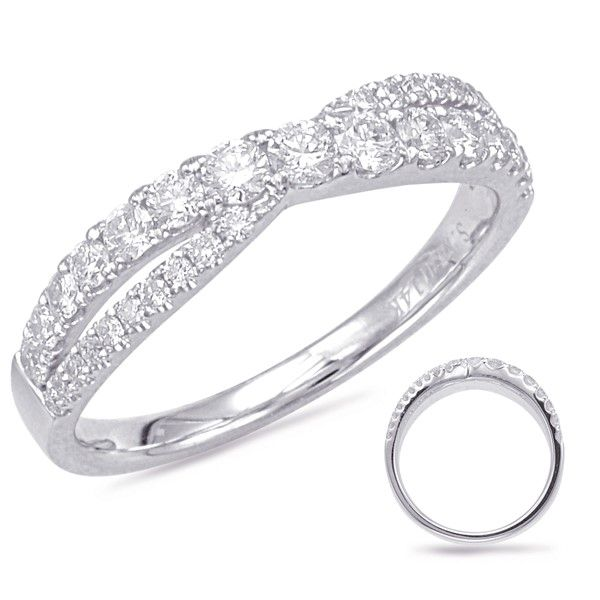 .56ctw Diamond Crossover Band in 14k White Gold Lumina Gem Wilmington, NC