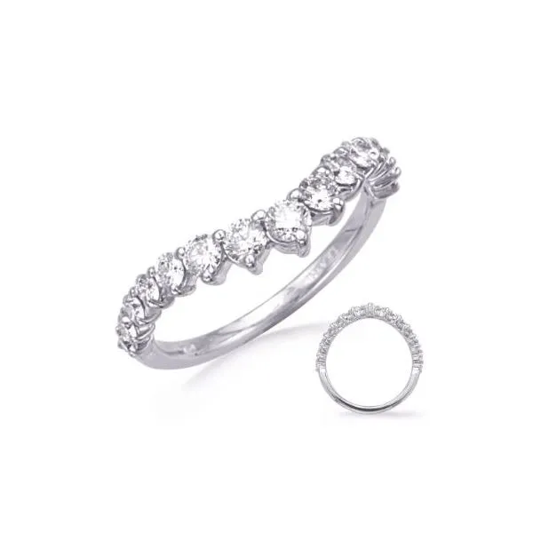 .76ctw Diamond Curved Band- 14k White Gold Lumina Gem Wilmington, NC