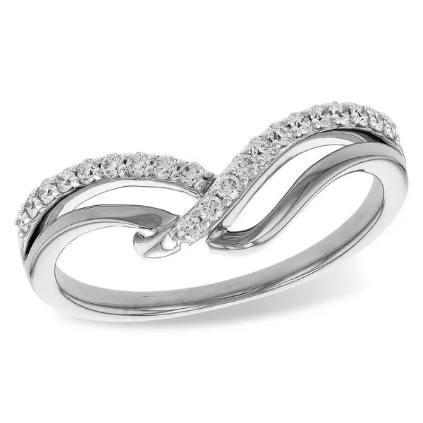 Allison-Kaufman .20ctw Diamond Curved Band- 14k White Gold Lumina Gem Hampstead, NC