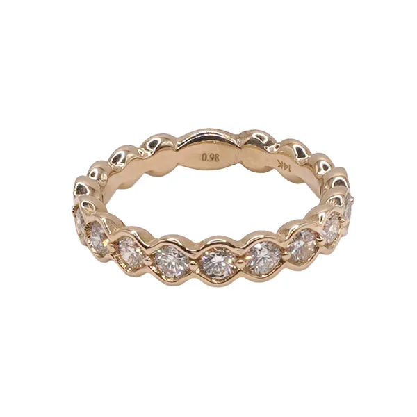 .98ctw Half Bezel Set Diamond Ring- 14k Yellow Gold Lumina Gem Hampstead, NC