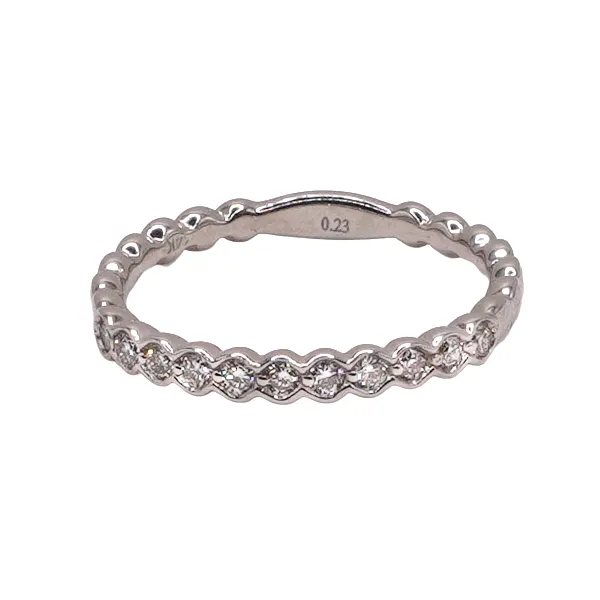 .23ctw Diamond Half Bezel Set Band- 14k White Gold Lumina Gem Hampstead, NC