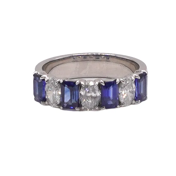 1.65ctw Sapphire and .85ctw Diamond Band- Platinum Lumina Gem Hampstead, NC