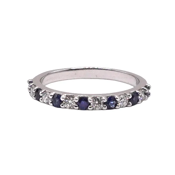 .45ctw Sapphire and .25ctw Diamond Band- 14k White Gold Lumina Gem Wilmington, NC