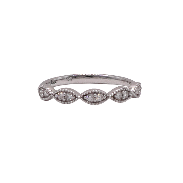 .17ctw Diamond Band With Milgrain Detail- 14 White Gold Lumina Gem Wilmington, NC