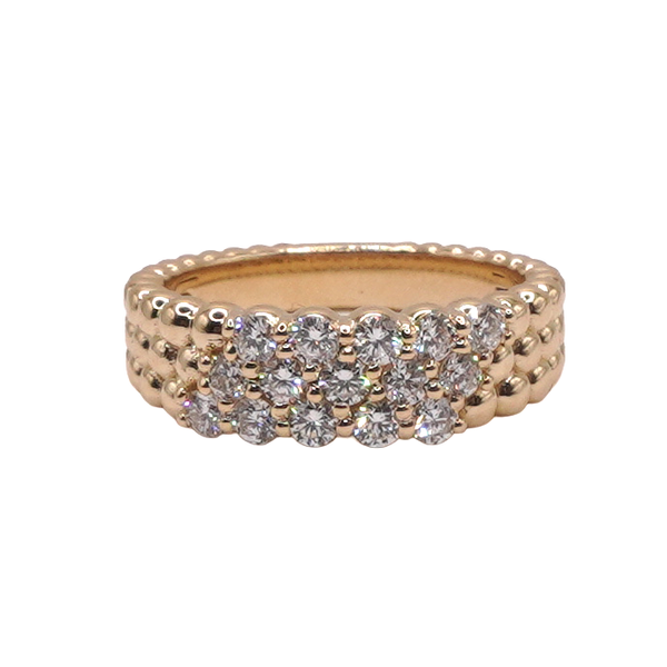 Diamond and Beaded Band- 14k Yellow Gold Lumina Gem Wilmington, NC