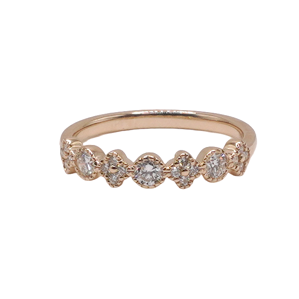 Round and Quatrafoil Diamond Band- 14k Yellow Gold Lumina Gem Wilmington, NC