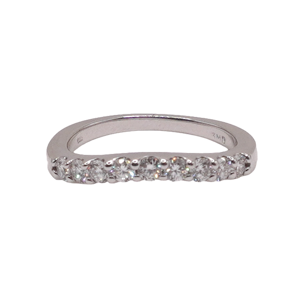 Curved Diamond Band- 14k White Gold Lumina Gem Wilmington, NC