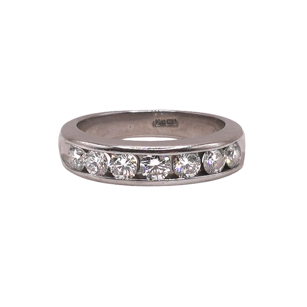 1ctw Diamond Channel Set Band- 18k White Gold Lumina Gem Wilmington, NC