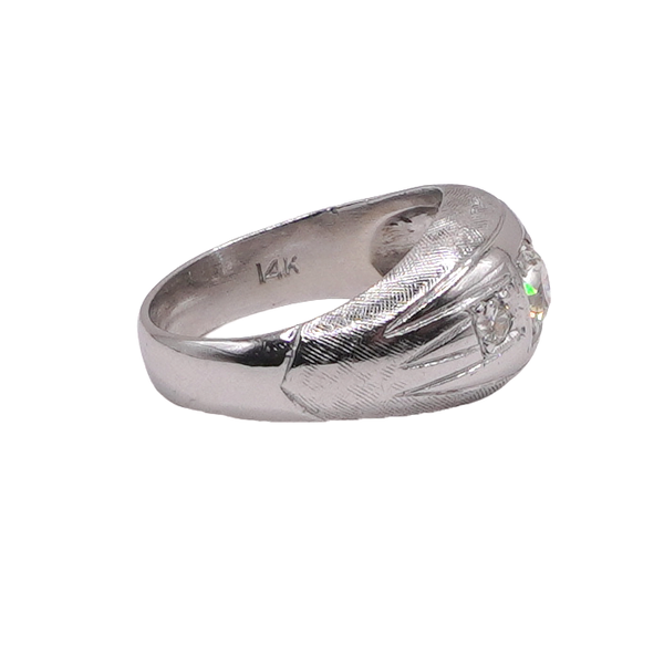 .50ct Diamond in a .15ctw Diamond Men's Ring- 14k White Gold Image 2 Lumina Gem Wilmington, NC