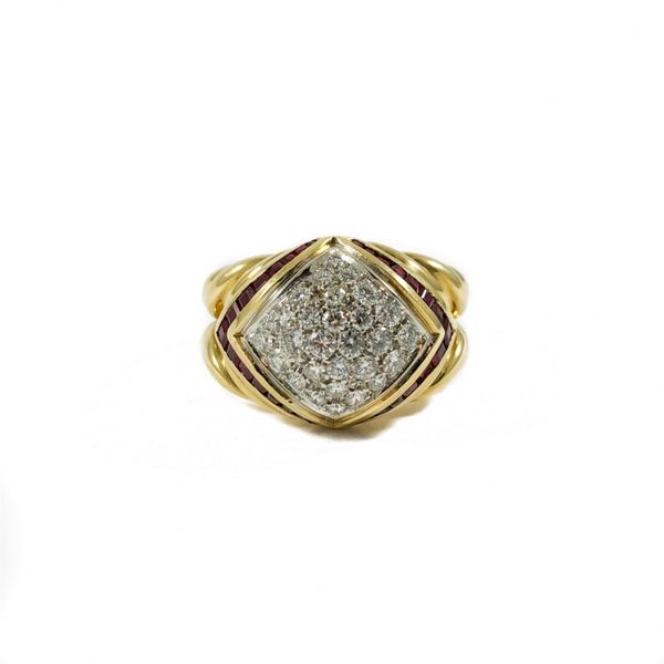 .75ctw Diamond and Ruby Ring - Yellow Gold Lumina Gem Wilmington, NC