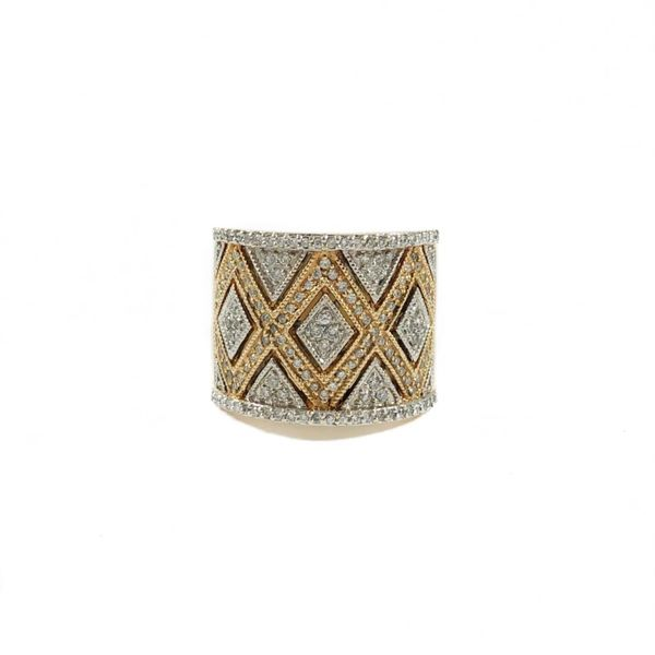 1ctw Diamond Two Tone Wide Band Lumina Gem Wilmington, NC