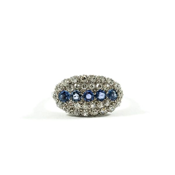 .60ctw Old European Cut Diamond and Sapphire Ring Lumina Gem Wilmington, NC