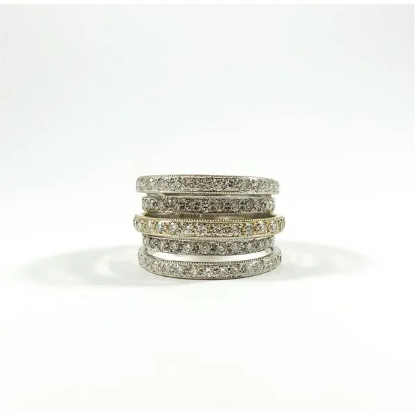 1ctw Diamond Multi Row Band in Two Tone Gold - H-I Color I Clarity Lumina Gem Wilmington, NC