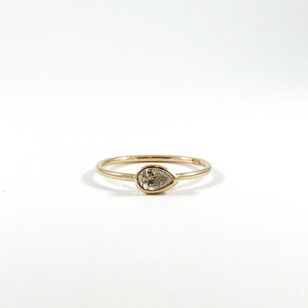 .23ct I Color I Clarity Pear Diamond Bezel Ring - Yellow Gold - Handmade at Lumina Gem Lumina Gem Wilmington, NC