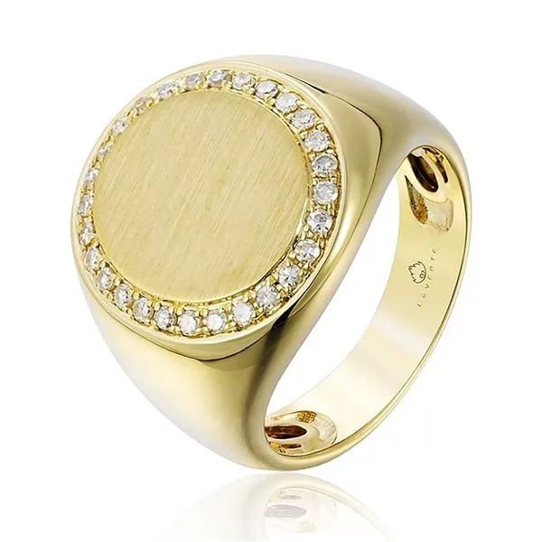 Luvente .18ctw Diamond and Yellow Gold Signet Ring Lumina Gem Wilmington, NC