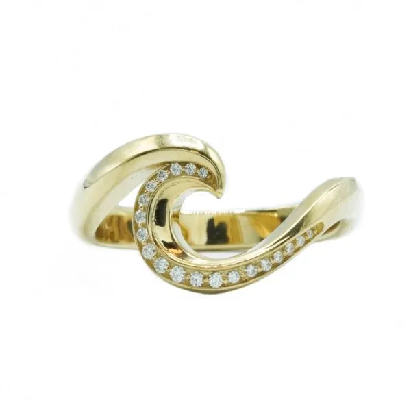 David Baum .26ctw Diamond Wave Ring - Yellow Gold - G Color SI1 Clarity Lumina Gem Wilmington, NC