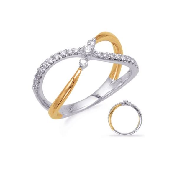 S. Kashi and Sons .30ctw Diamond Crossover Band - Two Tone Gold Lumina Gem Wilmington, NC