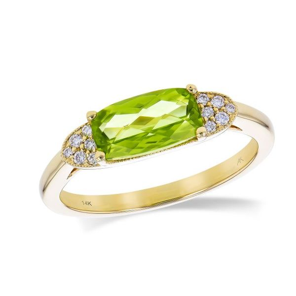 Allison Kaufman Peridot and Diamond Ring - Yellow Gold Lumina Gem Wilmington, NC