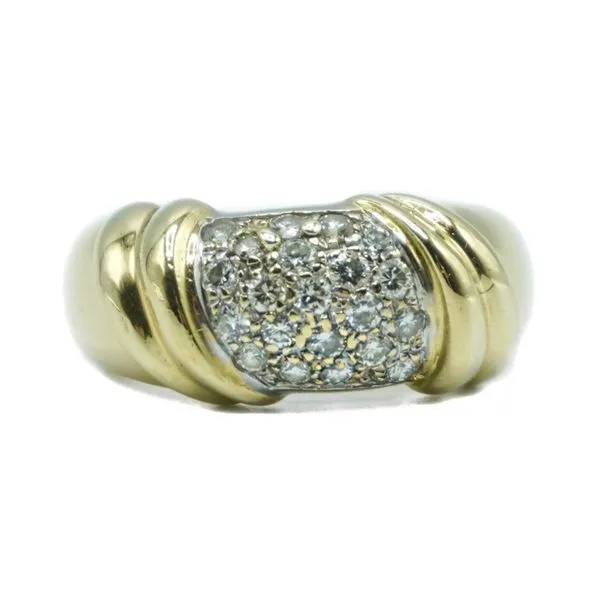 Pave Diamond and Yellow Gold Ring Lumina Gem Wilmington, NC