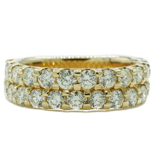 2.10ctw Double Row Diamond Band in Yellow Gold Lumina Gem Wilmington, NC