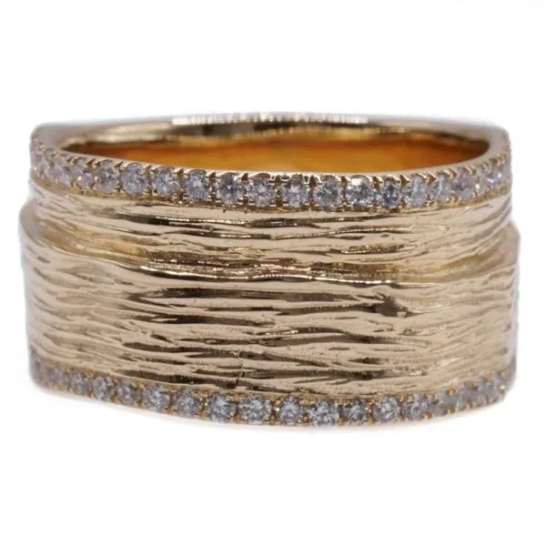 .35ctw Diamond and 14k Yellow Gold Textured Band Lumina Gem Wilmington, NC