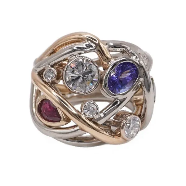 Diamond and Multicolor Ring- in 14k Gold Lumina Gem Wilmington, NC