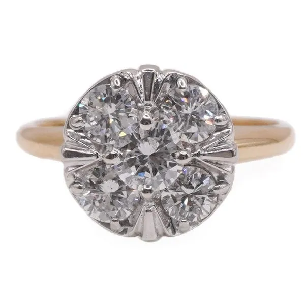 Diamond Cluster Ring in 14k Two Tone Gold Lumina Gem Wilmington, NC
