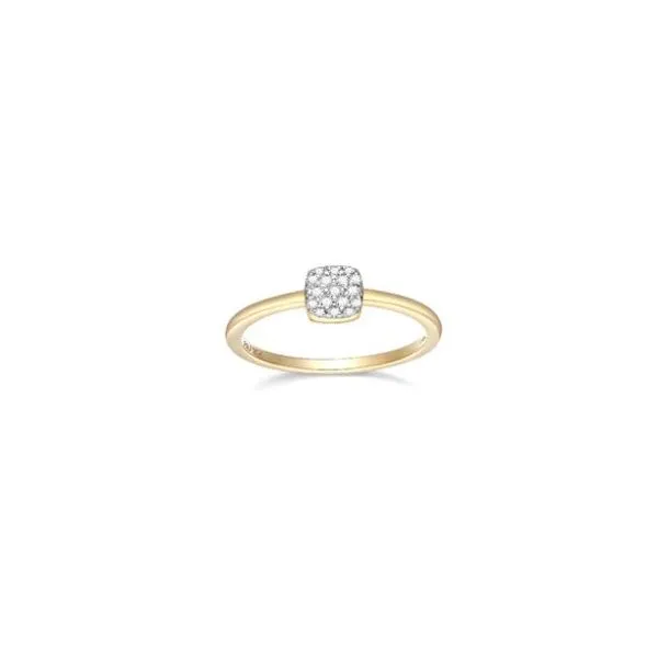 Charles Garnier Diamond Pave Square Ring- 14k Yellow Gold Lumina Gem Wilmington, NC