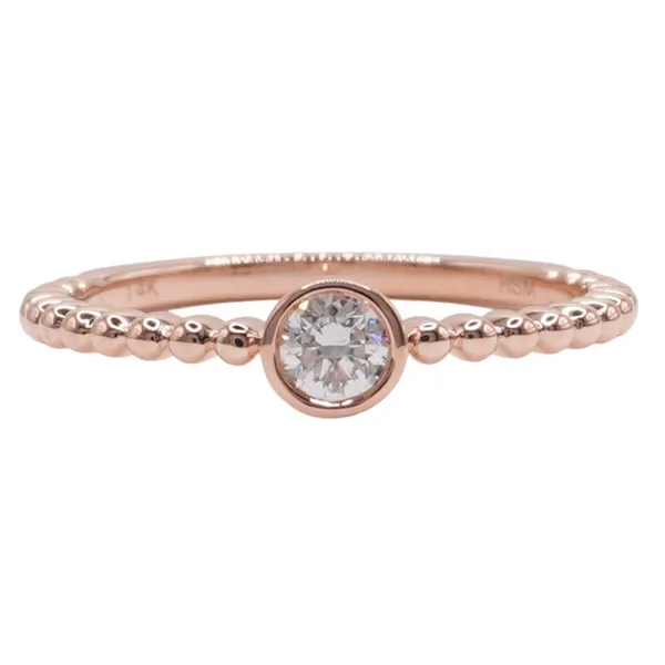 .18ct Round Diamond Bezel Set Ring in 14k Rose Gold Lumina Gem Hampstead, NC