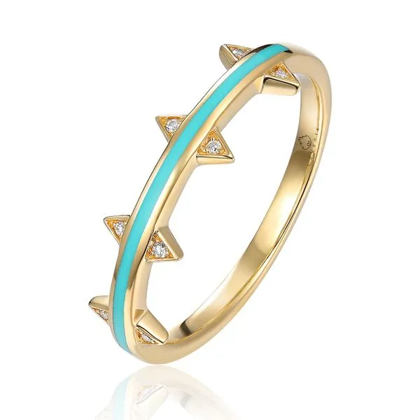 Luvente Turquoise Enamel and Diamond Ring Lumina Gem Hampstead, NC
