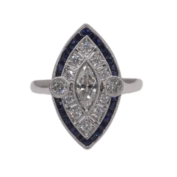 1.03ctw Diamond and .47ctw Sapphire Ring Lumina Gem Hampstead, NC