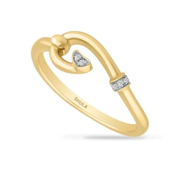 Shula Diamond Fish Hook Ring- 14k Yellow Gold Lumina Gem Hampstead, NC