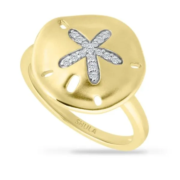 Shula Diamond Sand Dollar Ring- 14k Yellow Gold Lumina Gem Hampstead, NC