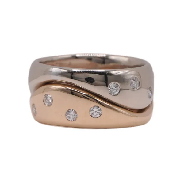 .48ctw Diamond and 14k Two Tone Gold Wide Band Lumina Gem Hampstead, NC