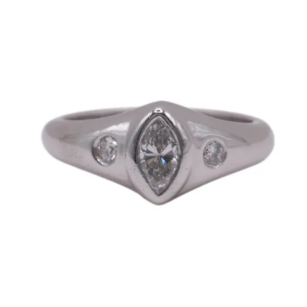 Marquise Diamond and Platinum Ring Lumina Gem Hampstead, NC