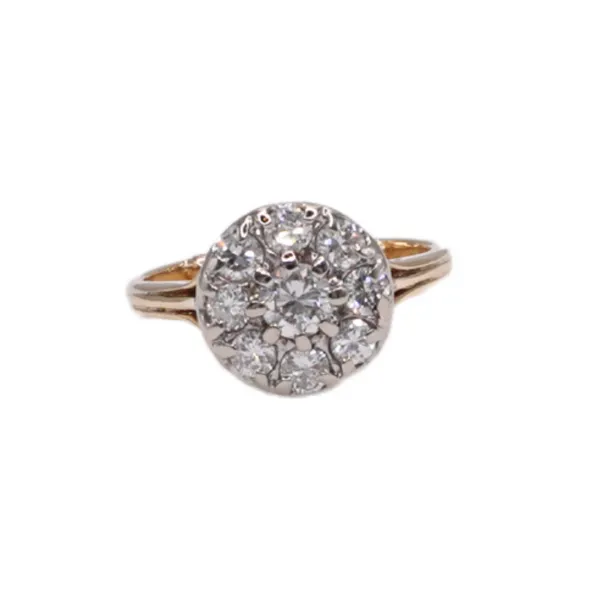 14k Yellow Gold Diamond Cluster Ring Lumina Gem Hampstead, NC