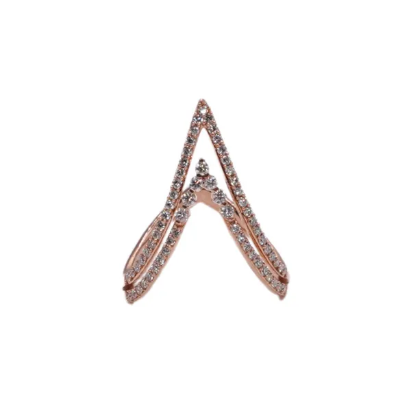 Diamond and Rose Gold V Ring Image 2 Lumina Gem Hampstead, NC