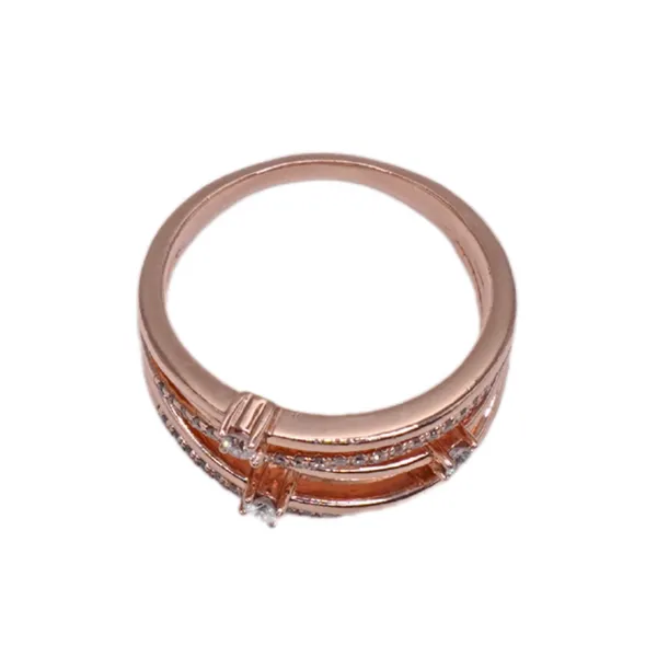 Diamond and 10k Rose Gold Multirow Ring Image 3 Lumina Gem Wilmington, NC