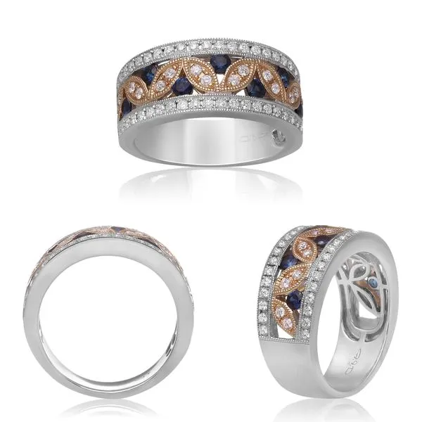 Roman and Jules Diamond and Sapphire Two Tone Gold Band Lumina Gem Hampstead, NC