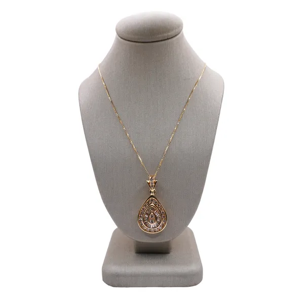 Baguette and Round Diamond Necklace- 14k Yellow Gold Lumina Gem Hampstead, NC