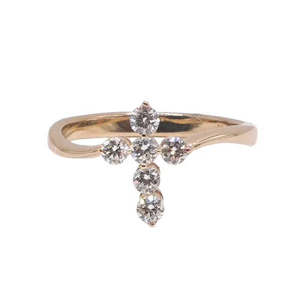 .38ctw Diamond Cross Ring- 14k Yellow Gold Lumina Gem Hampstead, NC
