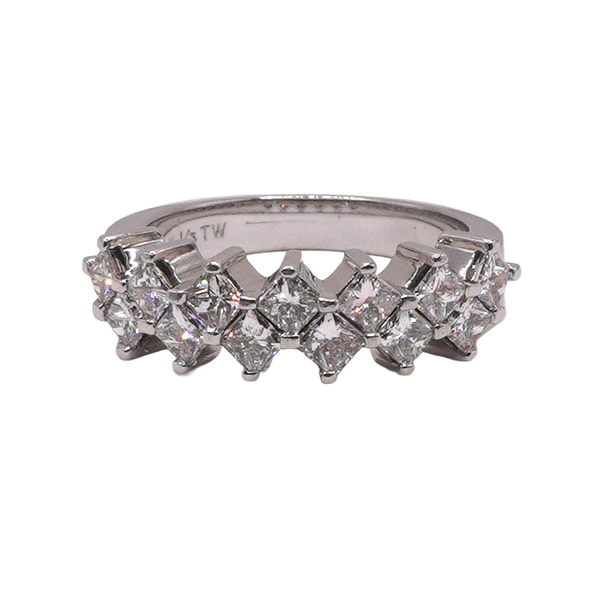 Diavante .33ctw Princess Cut Diamond Band- 18k White Gold Lumina Gem Wilmington, NC