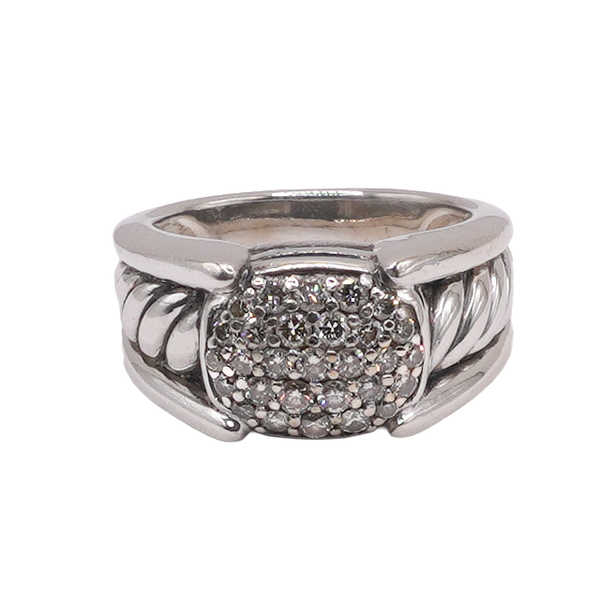 David Yurman Pave Diamond Ring- Sterling Silver Lumina Gem Wilmington, NC
