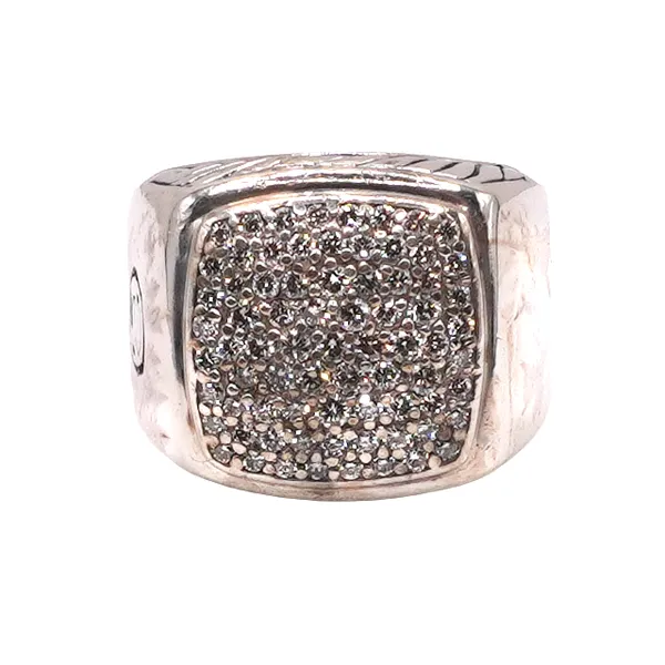 David Yurman Pave Diamond Signet Style Ring- Sterling Silver Lumina Gem Hampstead, NC