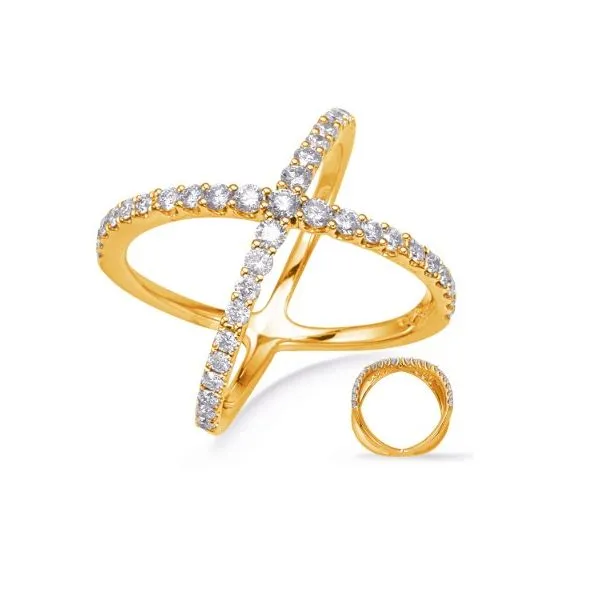 S. Kashi .81ctw Diamond X Ring- 14k Yellow Gold Lumina Gem Hampstead, NC