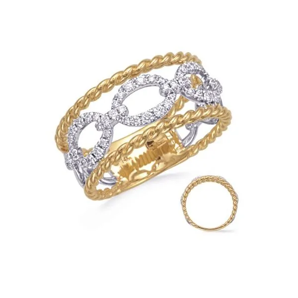 S. Kashi .34ctw Diamond Oval Link Band and Rope Design Accents- 14k Two Tone Lumina Gem Hampstead, NC
