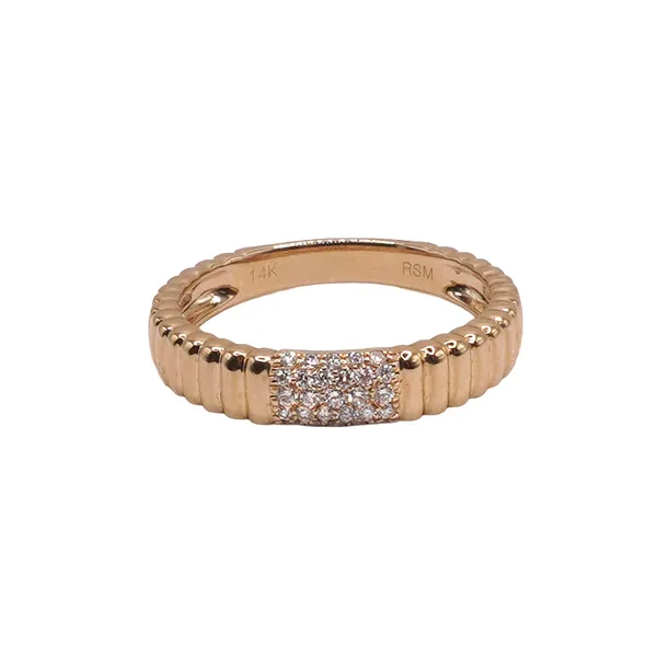 .13ctw Pave Diamond Textured Ring- 14k Yellow Gold Lumina Gem Hampstead, NC