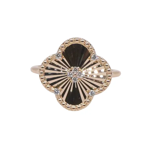 .08ctw Diamond Quatrafoil Ring- 14k Yellow Gold Lumina Gem Hampstead, NC