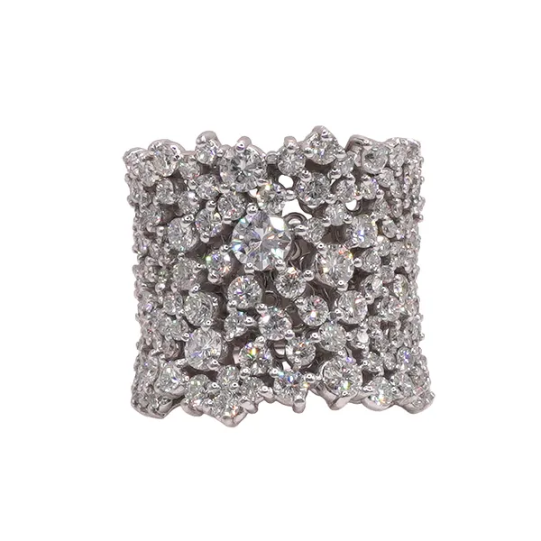 Salavetti Approximately 5ctw Diamond Wide Ring 18k White Gold Lumina Gem Wilmington, NC