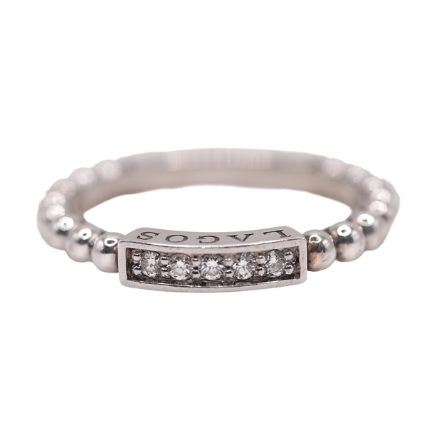 Lagos Pave Diamond Bar Band in Sterling Silver Lumina Gem Wilmington, NC
